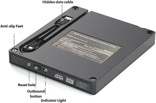 Externe Schijf - Draagbare Recorder - Gegevens Opslaan - Compact Lichtgewicht - 140x160MM - Zwart — afbeelding 5