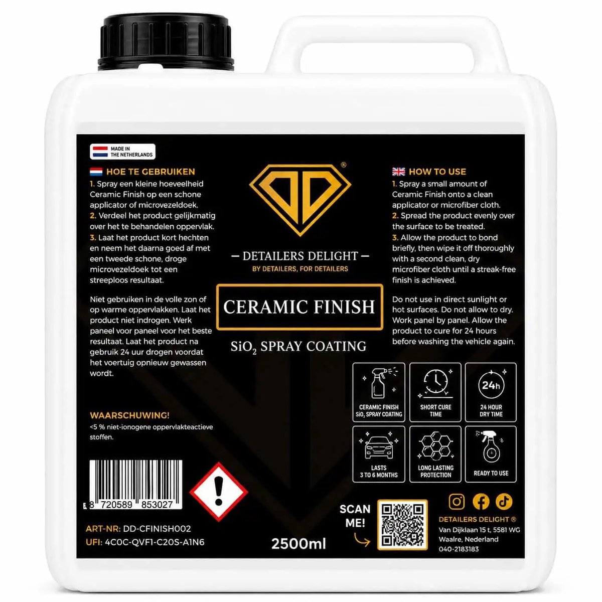 DETAILERS DELIGHT CERAMIC FINISH – SIO₂ SPRAY COATING 2.5L