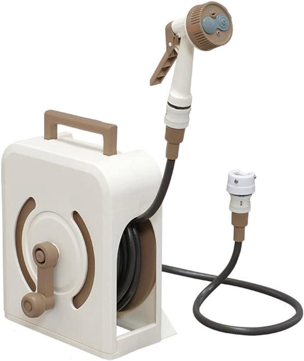 Slanghaspel Tuinslang - Waterhaspel Organizer - Tuinonderhoud Vereenvoudigen - Draagbaar Met Handvat - 10 Meter Lengte - Beige