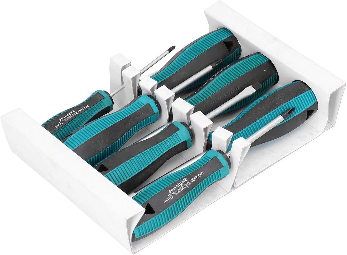Schroevendraaierset - Gereedschap Set - Huishoudelijk Onderhoud - Ergonomische Handgrepen - 6 Stuks - Zwart