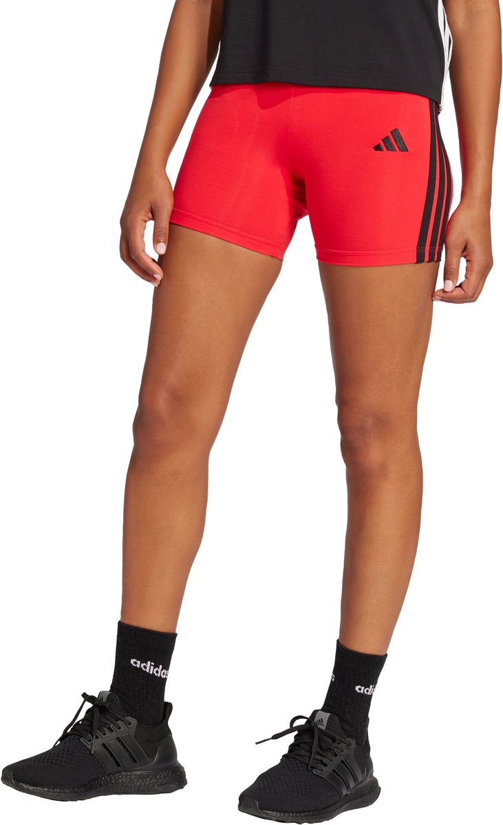 Adidas Sportswear Essentials 3-Stripes High Waisted Biker Short Dames Rood