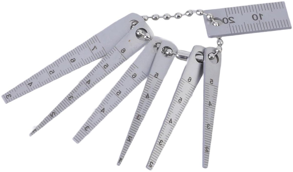 Roestvrijstalen Liniaal Set - Taps Gauge - Nauwkeurig Meten - Pocket Formaat - 7 Delig - Zilver