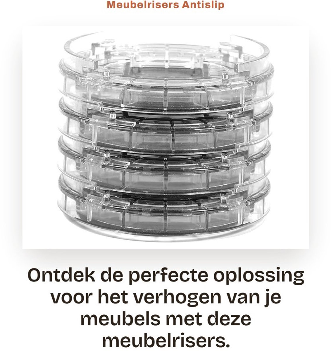 Dailygoods- Meubelrisers 8 Stuks - Antislip - Hoogwaardig Kunststof - Verstelbaar - Meubelverhoger 5 cm - Duurzaam - Multi-slot Ontwerp - Meubelverhogers
