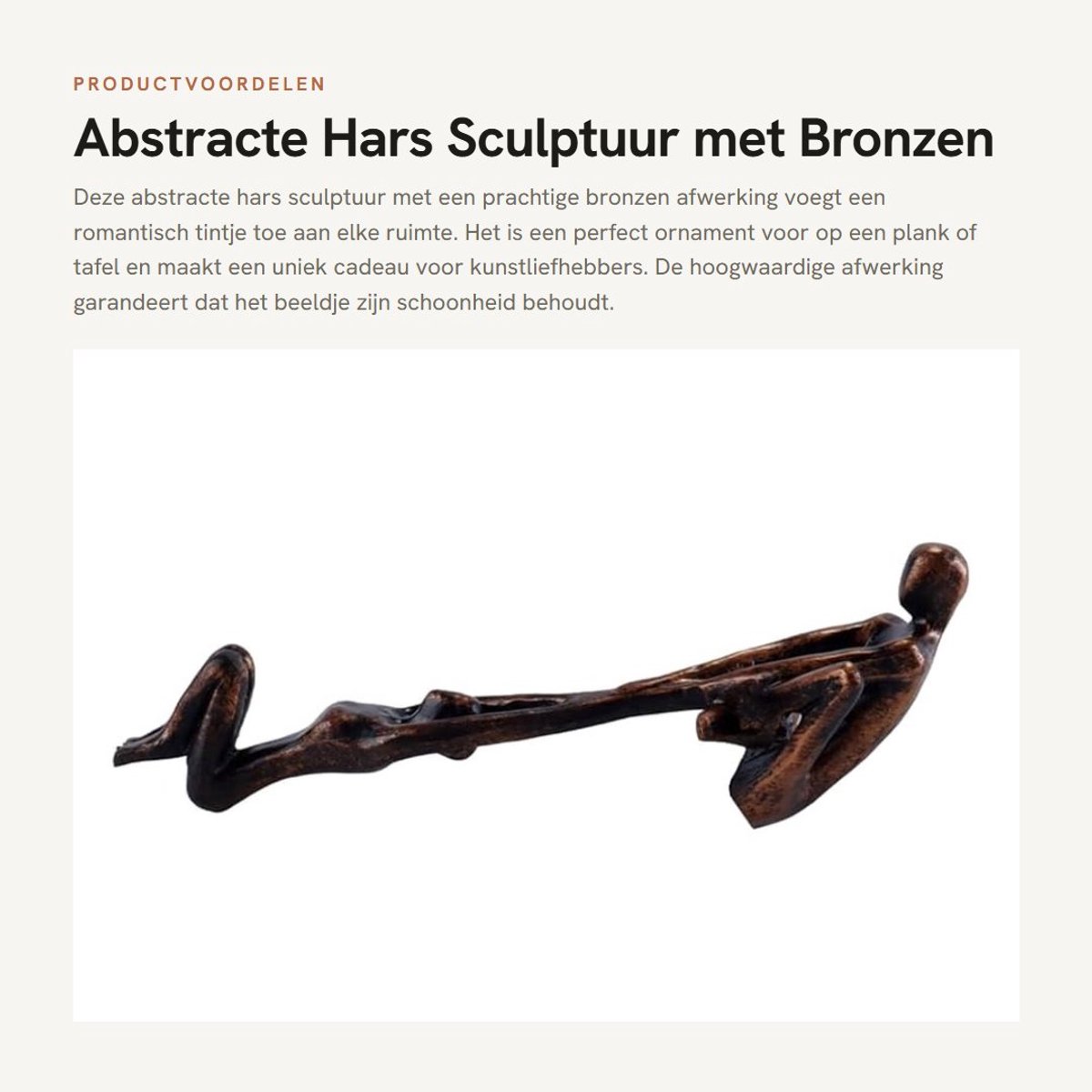Dailygoods - Abstracte Hars Sculptuur met Bronzen Afwerking voor Huisdecoratie