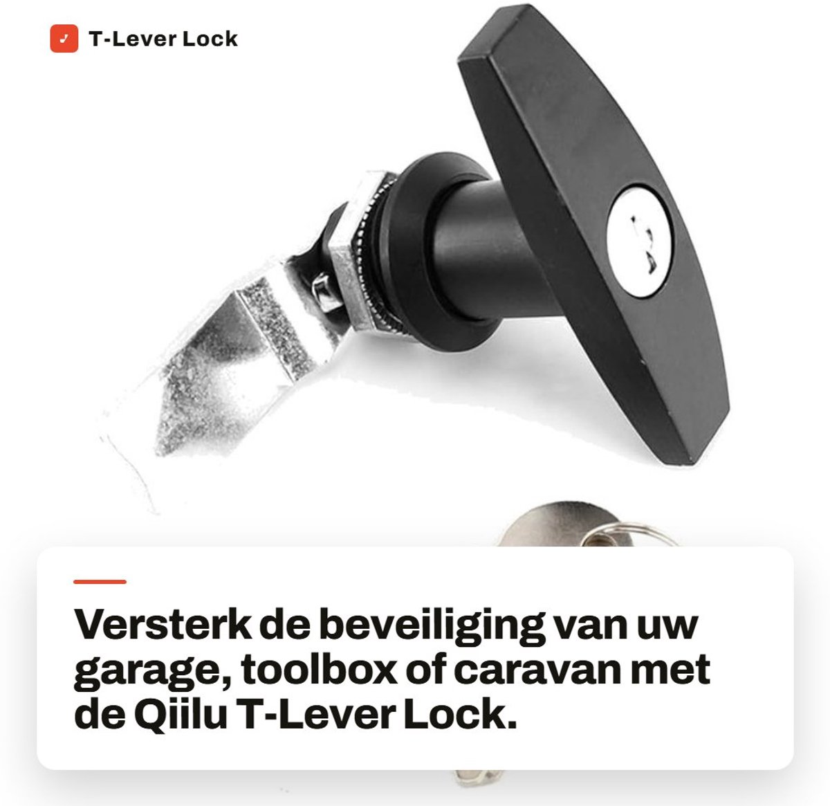 Dailygoods- Deurslot T-Handgreep - Hoogwaardige Zinklegering - Inclusief 2 Sleutels - Geschikt voor Caravan/Trailer - Compact Ontwerp - Duurzaam en Stevig - Slot