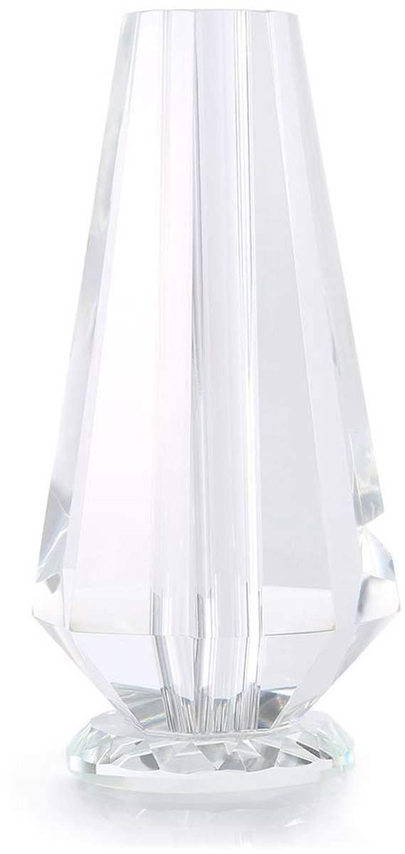 Dailygoods- Crystal Vaas 13cm - Helder Kristal - Bloemvaas voor Binnen - Decoratie - Geschikt voor Lange Stengelbloemen - Elegant Ontwerp