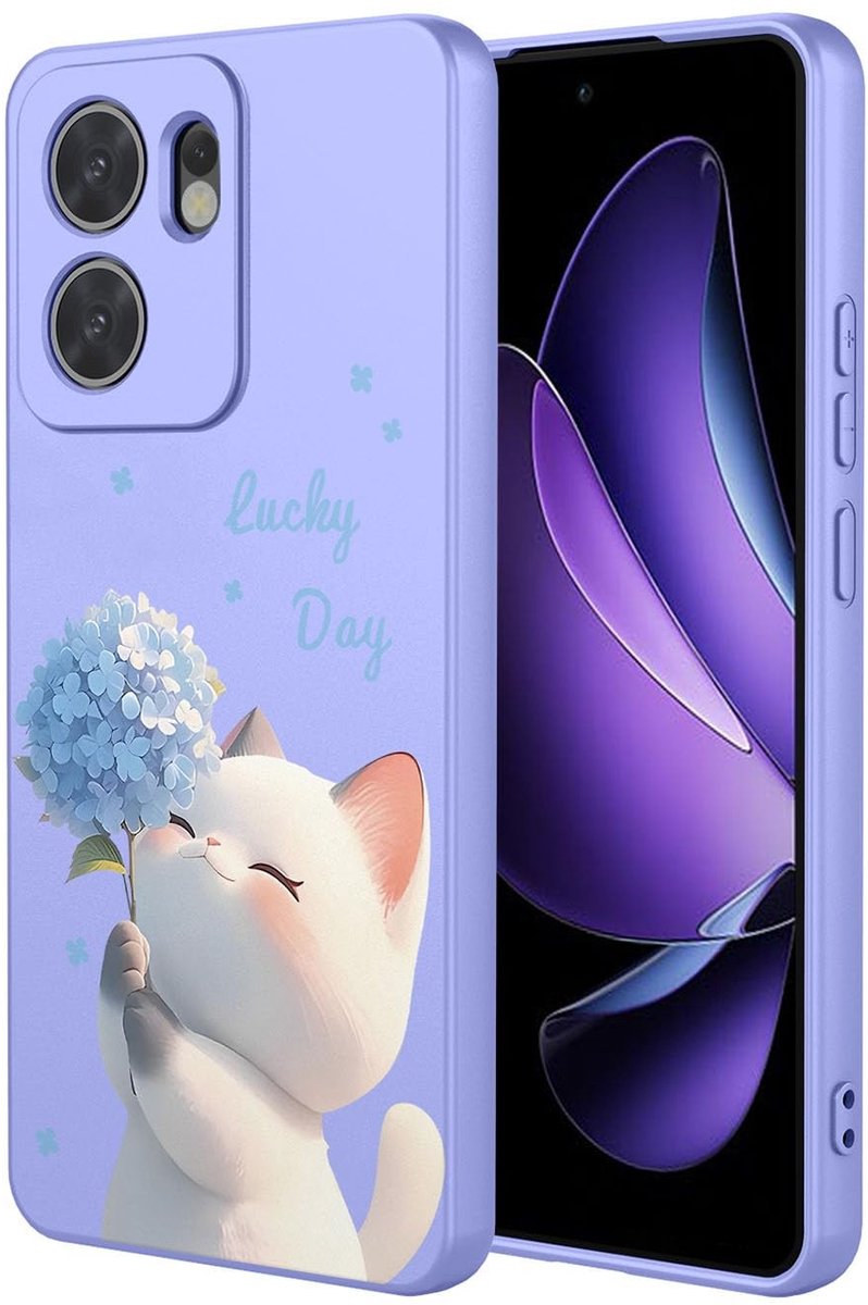 Dailygoods- Siliconen Hoesje Ultradun - Stootvast - Elegant Patroon - Microvezelvoering - Voor Oppo Reno13 F/Oppo Reno 13F 5G/4G - Telefoonhoes