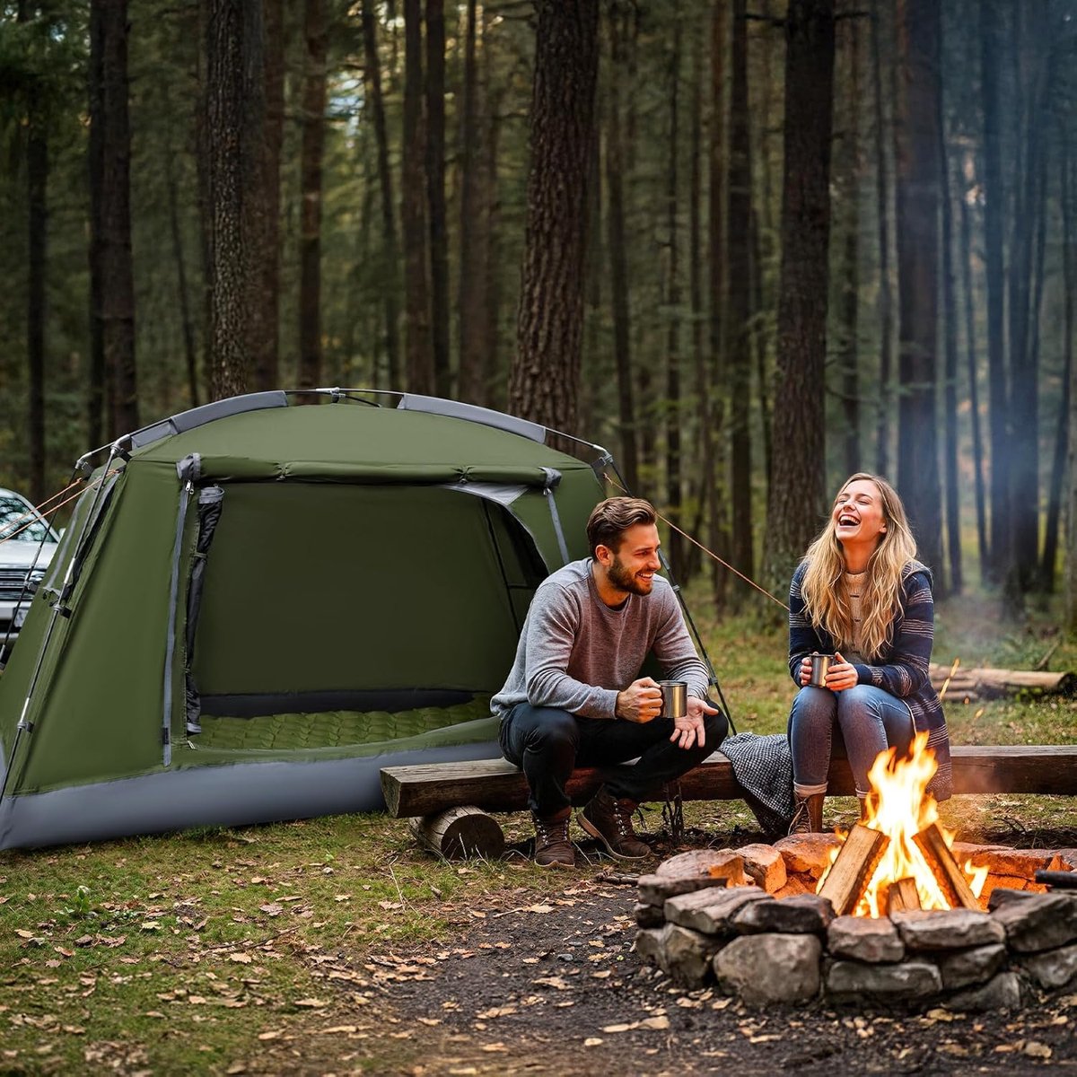 OLOEY Night Cat 2-persoons kampeertent-Lichtgewicht en waterdichte koepeltent voor 3 seizoenen-ideaal voor backpacken-wandelen en festivals – foto 3