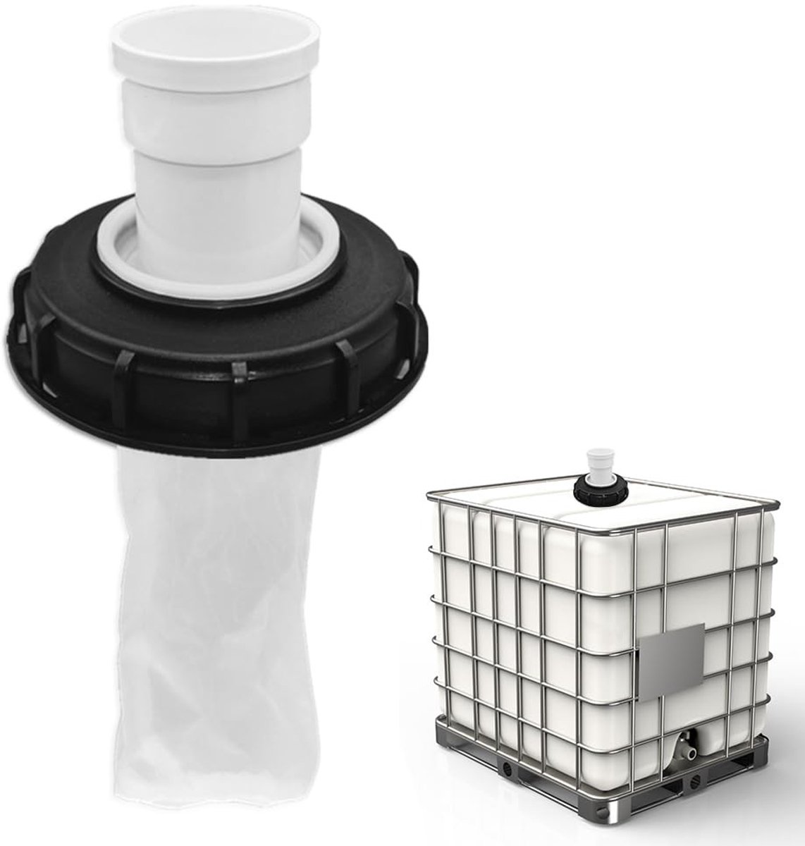 Dailygoods- Waterfilter IBC-deksel met nylonfilter - Wasbaar - Herbruikbaar - 165 mm - Voor regenwatertank - Geschikt voor chemische en farmaceutische industrie - Filter