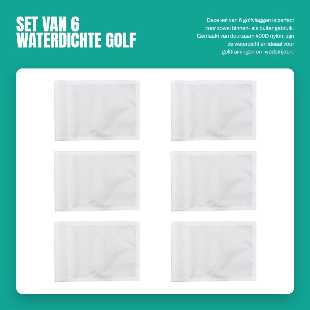 Dailygoods- Golf Vlaggen 6 Stuks - Waterdichte Nylon Vlaggen - Draagbare Golfdoelvlaggen - Indoor/Outdoor Gebruik - Slijtvast en Eenvoudig Schoon te Maken - Doelvlaggen