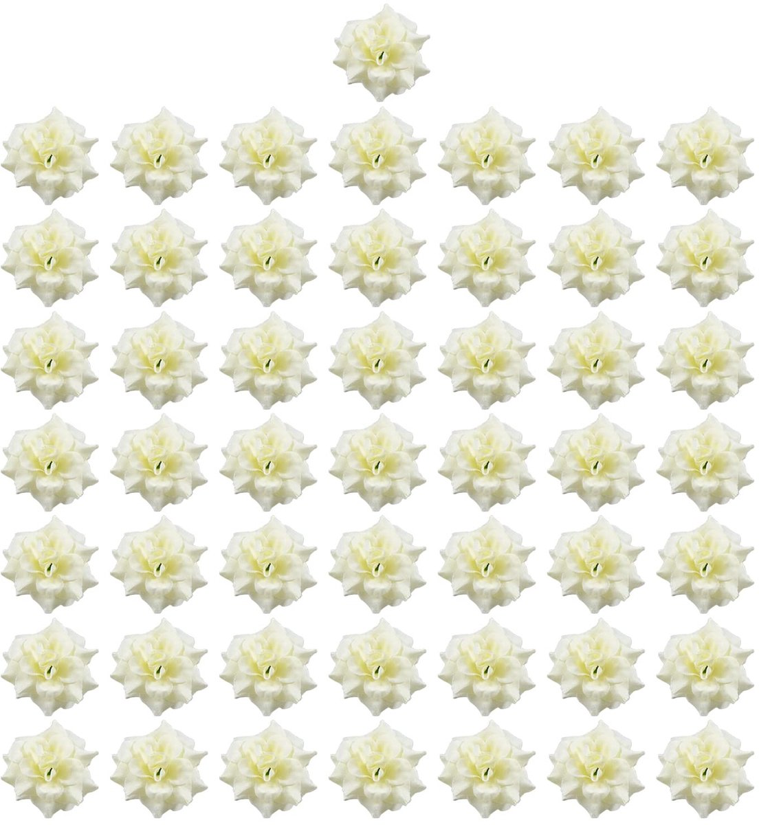 Dailygoods- Kunstbloemen Goudkleurig - 50 Stuks - Rozenkoppen - Tafeldecoratie - Bruiloft - Knutselen - Diameter 4,5 cm - Nep Bloemen