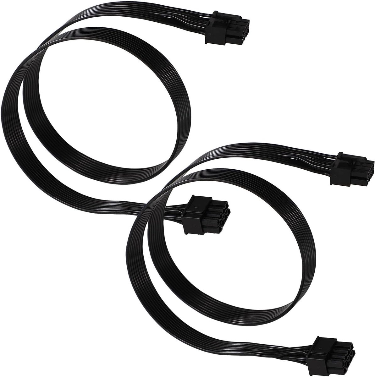 Dailygoods- GPU-voedingskabel 60 cm - 8-polige Kabel - 6+2-polige PCIe Stekker - 2 Stuks - Duurzaam Materiaal - Betrouwbare Voedingsoplossing