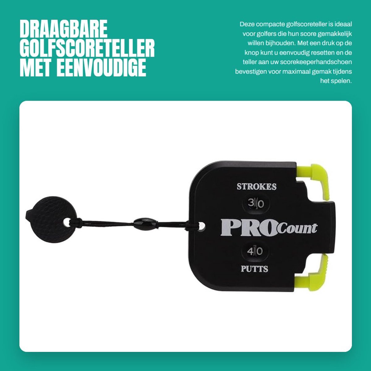 Dailygoods - Draagbare Golfscoreteller met Eenvoudige Bevestiging