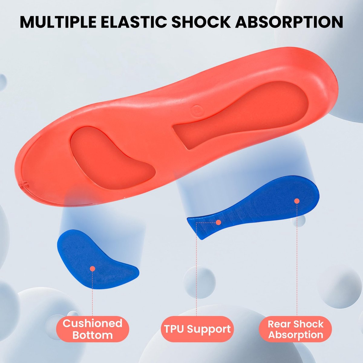 Dailygoods- Inlegzolen Ergonomisch - Steunzolen Hielspoor - Dempende Inlegzolen - Ondersteuning Platte Voeten - Ademend Gel - Orthopedische Inlegzolen