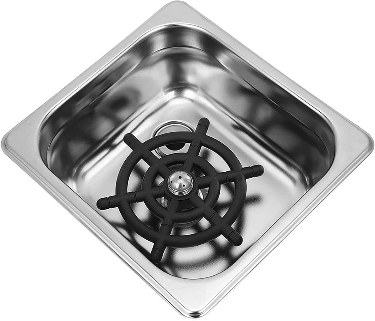 Glazen Spoeler Automatische Bekerspoeler Snel Glazen Reinigen 360 Graden Spoelen 178x163x65mm Zilver