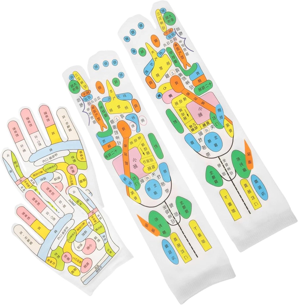 Reflexologie Handschoenen Sokken - Acupunctuur Massage Set - Lichaam Massage - Acupunt Bedrukt - 34 x 1 x 0.2 cm