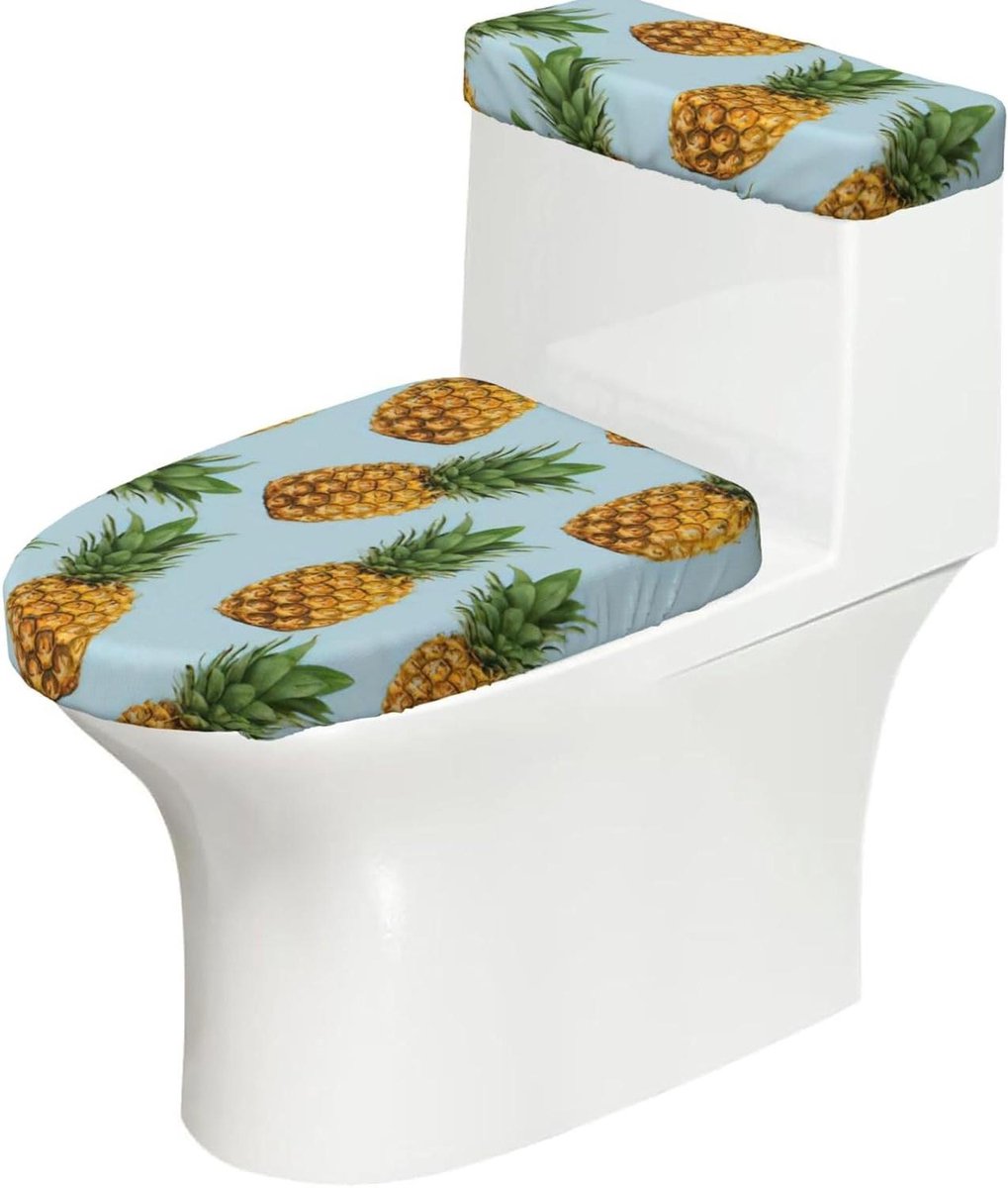 Toilet Dekselhoezen - Toiletzitting Covers - Badkamer Decoratie - Elastische Rand - 2 stuks - Zwart