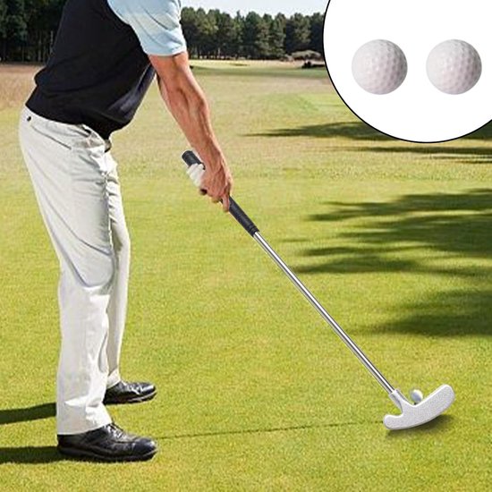 Mini Golf Putter - Tweerichtingstrainer - Golfspel Verbeteren - Robuuste Zinklegering Kop - 15.8 cm Schacht - Zilver van MINI — afbeelding 2