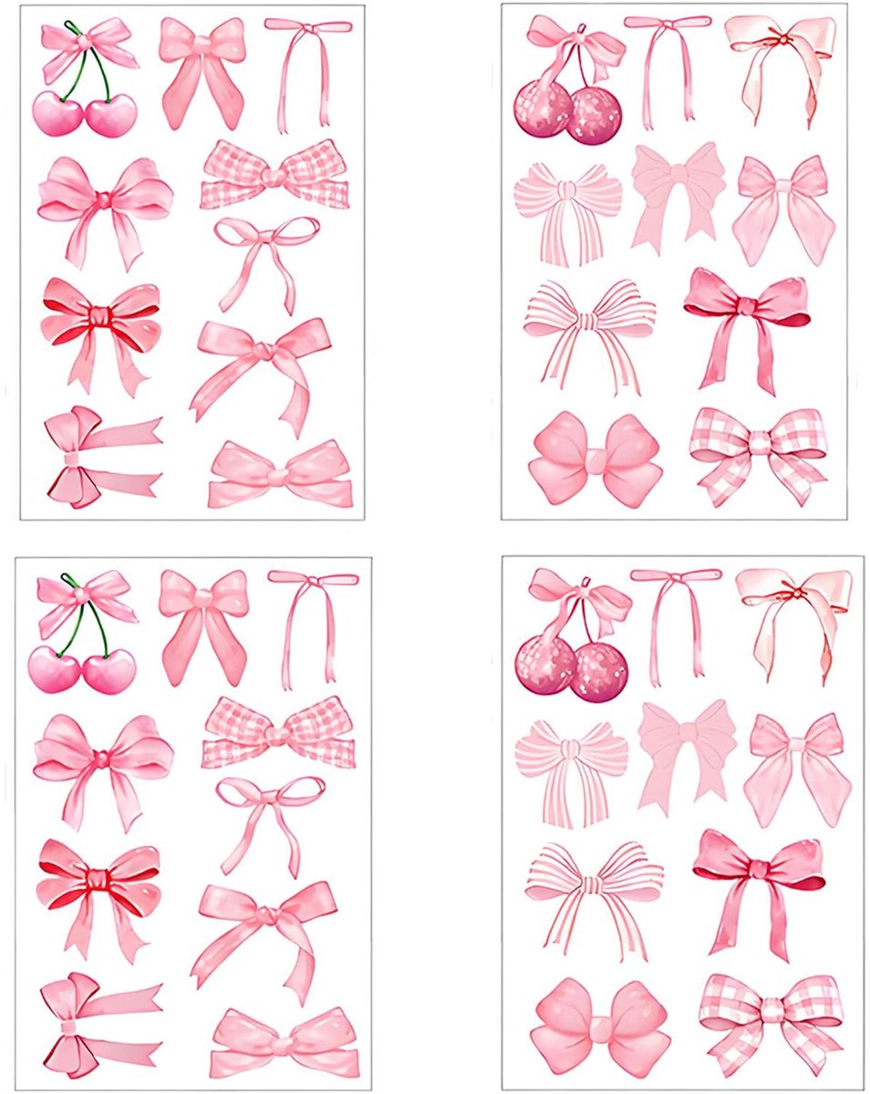 Dailygoods- Muurstickers Roze Strikken - 40 Stuks - Waterdichte PVC - Wanddecoratie Woonkamer - Kinderkamer - Slaapkamer Decoratie - Eenvoudig te Plakken