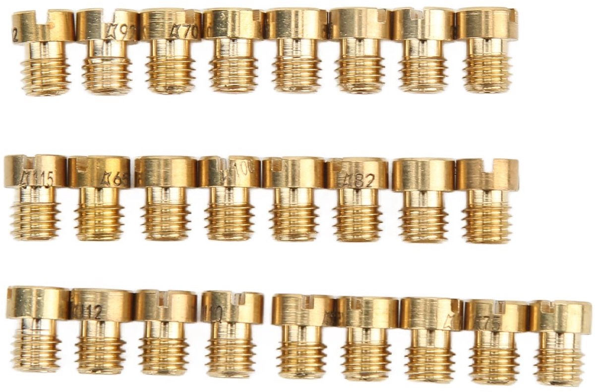 Dailygoods- Hoofdsproeier Set - 25 Stuks - Vervanging voor Dellorto Carburateur PHBG - M5 Sproeiers - Metaal - Hoge Compatibiliteit
