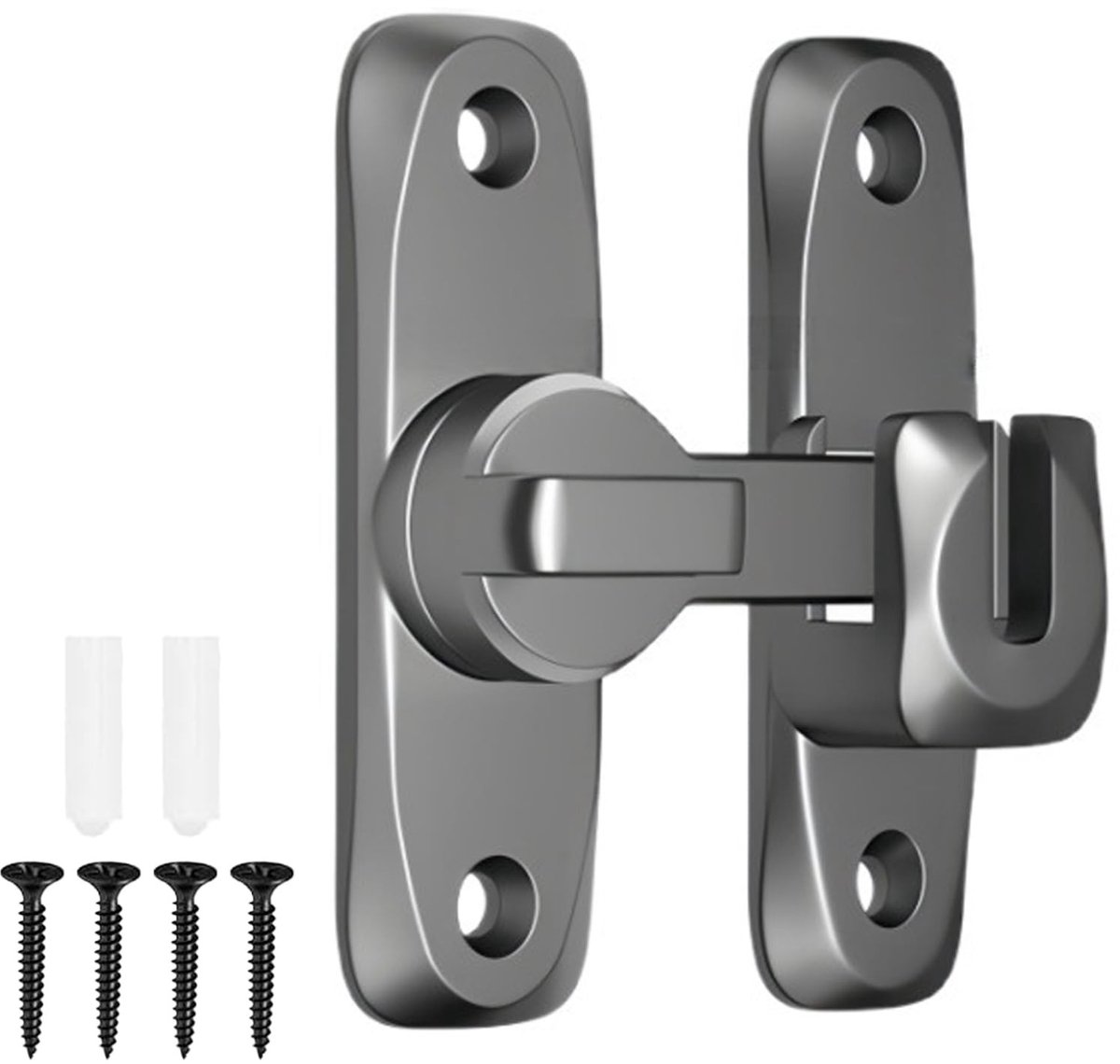 Dailygoods- Schuifpoortslot Veiligheidsdeurvergrendeling - Zinklegering - Antidiefstal Ontwerp - Vochtbestendig - Corrosiebestendig - Geschikt voor Badkamer/Schuur - Deurslot