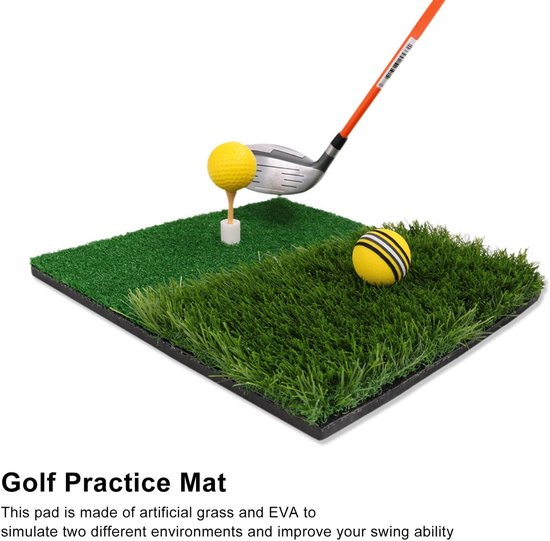 Golf Oefenmat - Trainingspad - Swing Verbeteren - Dubbel Gras Oppervlak - 30x30 cm - Groen van GOLF — afbeelding 3