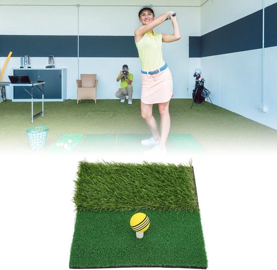Golf Oefenmat - Trainingspad - Swing Verbeteren - Dubbel Gras Oppervlak - 30x30 cm - Groen van GOLF — afbeelding 2