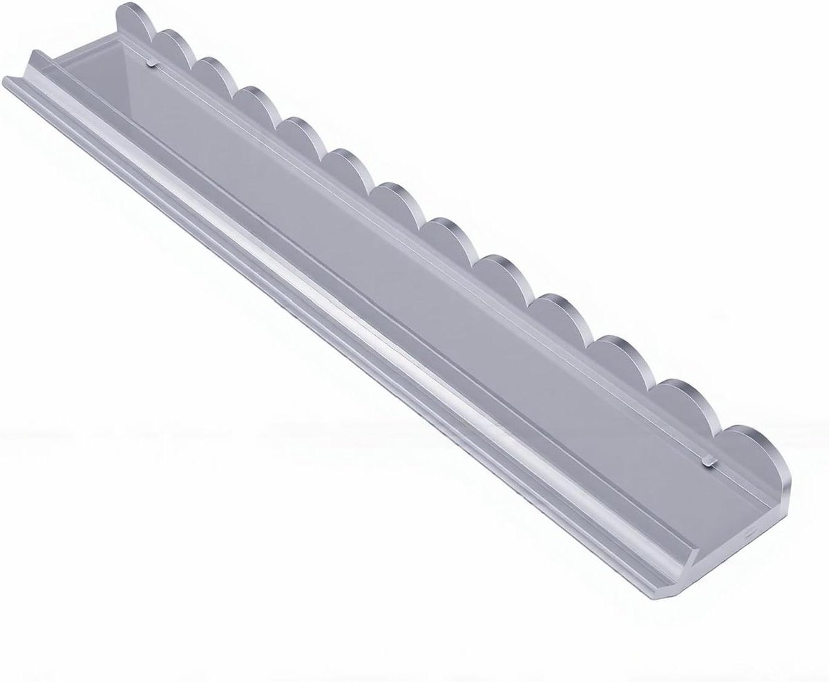 Mahjongrek met Duwer - Tegelhouder Scorebord - Bordspellen Spelen - Magnetische Tegelduwer - 51 x 9 x 4 cm - Transparant