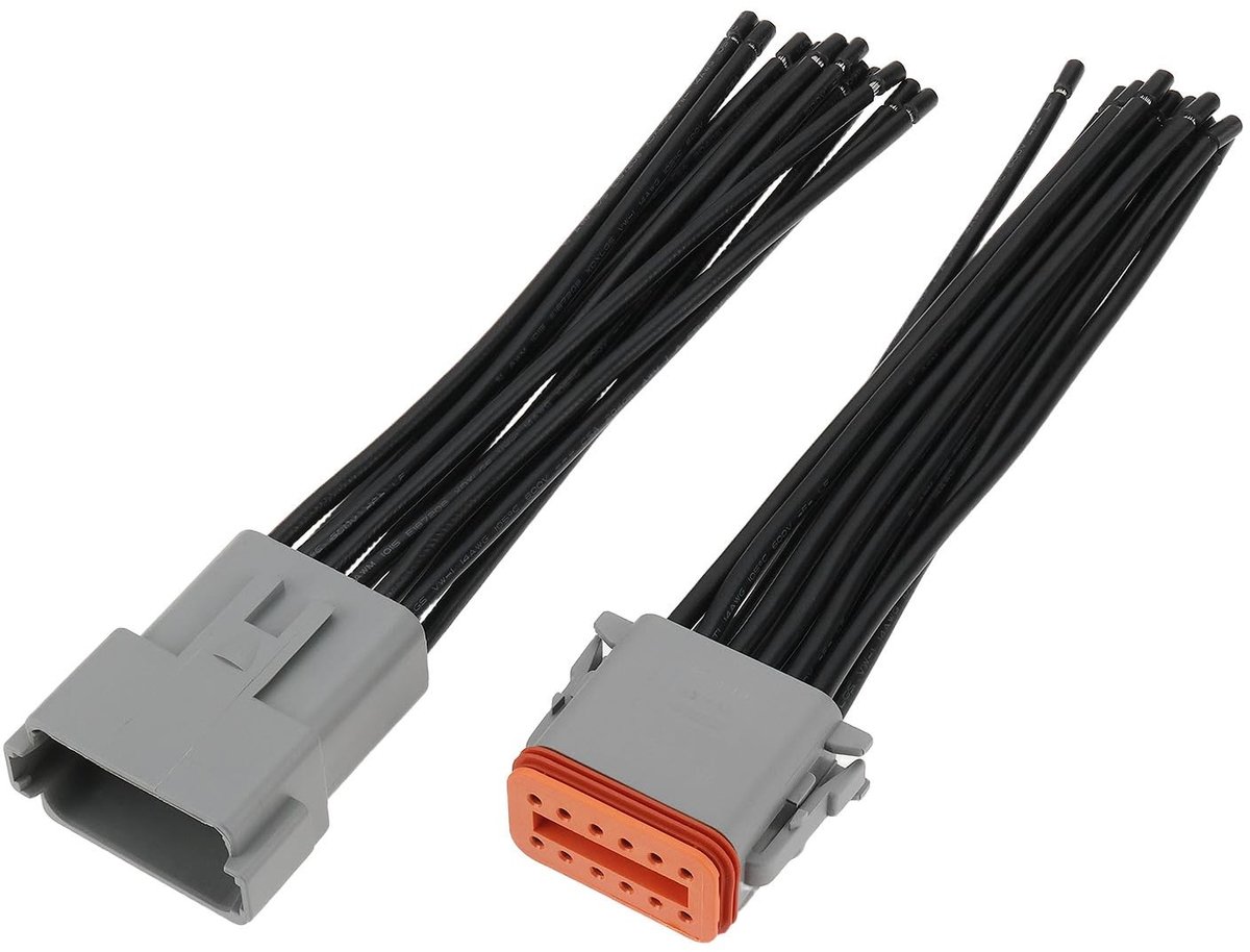Dailygoods - 12 Pin Verzegelde Elektrische Plug - Automotive en Industriële Toepassingen - 15cm 14AWG - Betrouwbare Verbinding - Geschikt voor Autocir...