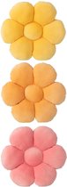 J-Line kussen voor kinderen - polyester - roze/oranje - set van 3