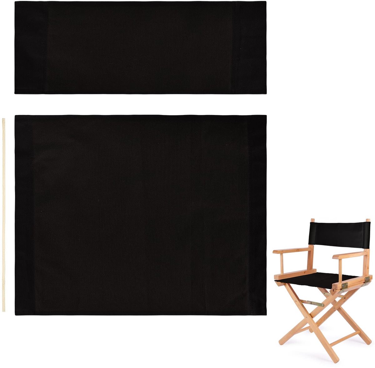 Dailygoods- Stoelhoes Duurzaam - Vervangende Hoes - Canvas - Voor Regisseursstoel/Make-upstoel - Eenvoudig te Reinigen - 530 x 410 mm - Stoelbekleding