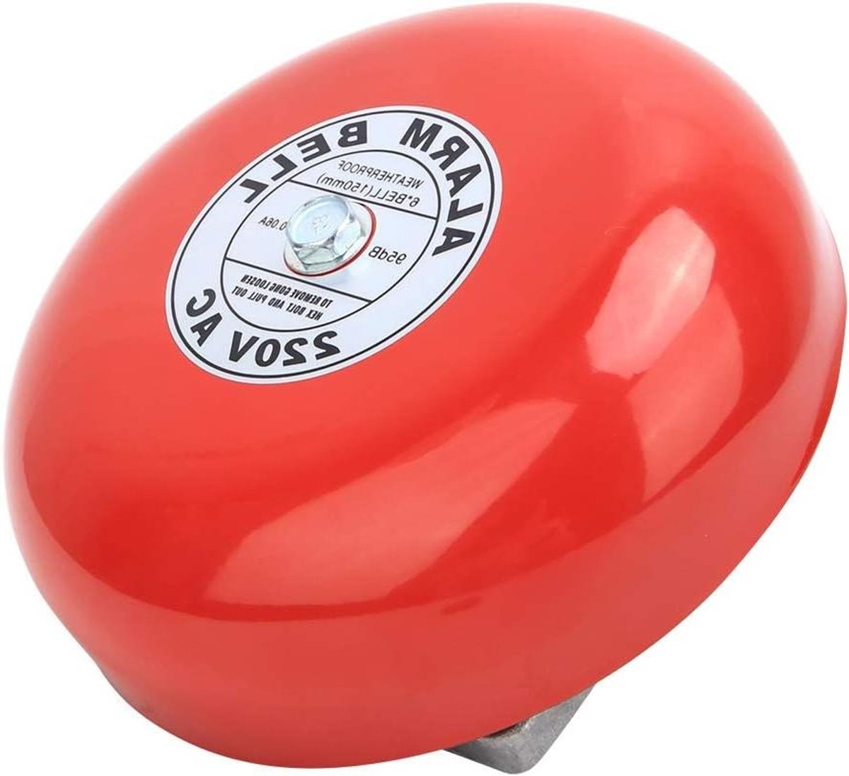 Elektrische Alarmbel - Geluidsignaal Sirene - Gebouw Beveiliging - 95dB Luid Geluid - 6 Inch - Rood