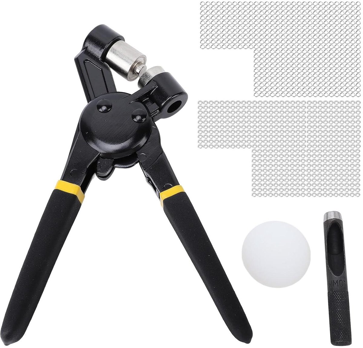 Handperstang Drukknopen - Oogjesmaker Pers - Stof Versterken - Automatische Uitlijning - 10 mm - Grijs