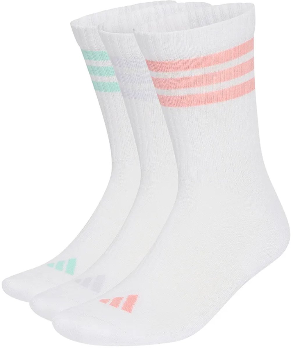 Adidas 3 Stripes Cushioned Sportswear Crewsokken 3 Paren Paars
