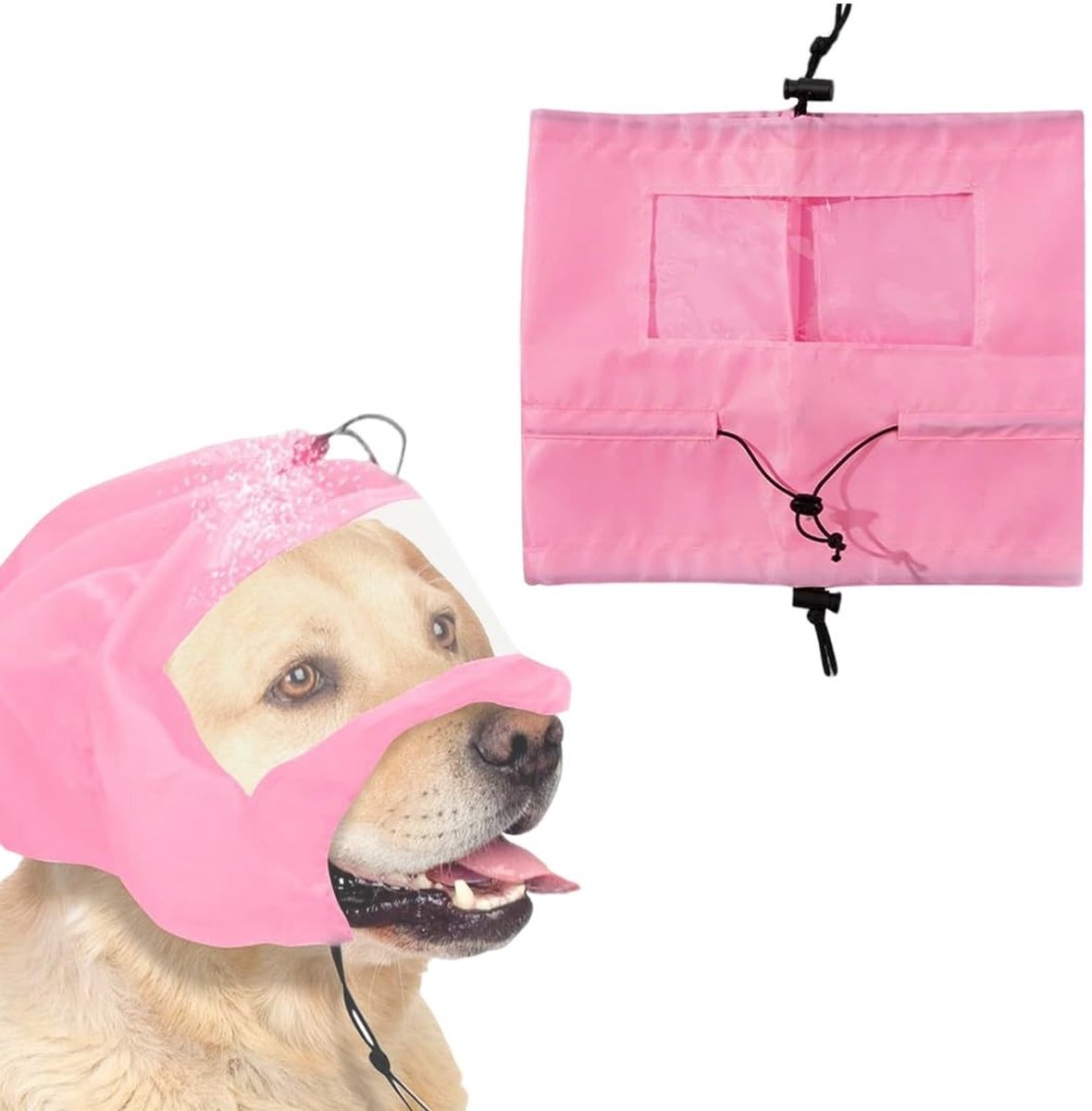 Dailygoods- Douchemuts voor Honden - Verstelbaar - Waterdicht - Hoogwaardig Polyester - Lichtgewicht - Duurzaam - Afmeting 30 x 25 cm - Hondenbadmuts