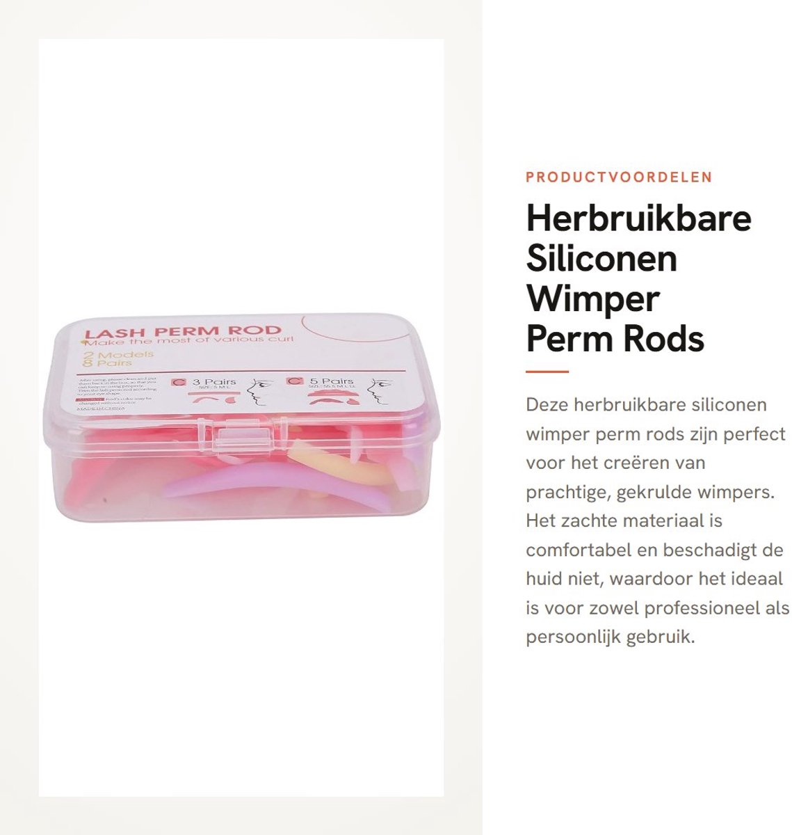 Dailygoods- Wimper Perm Rod Herbruikbaar - Wimperlifting Set - Siliconen Wimperliftvormen - Comfortabel in Gebruik - 8 Paar Inclusief Pads - Wimperlift