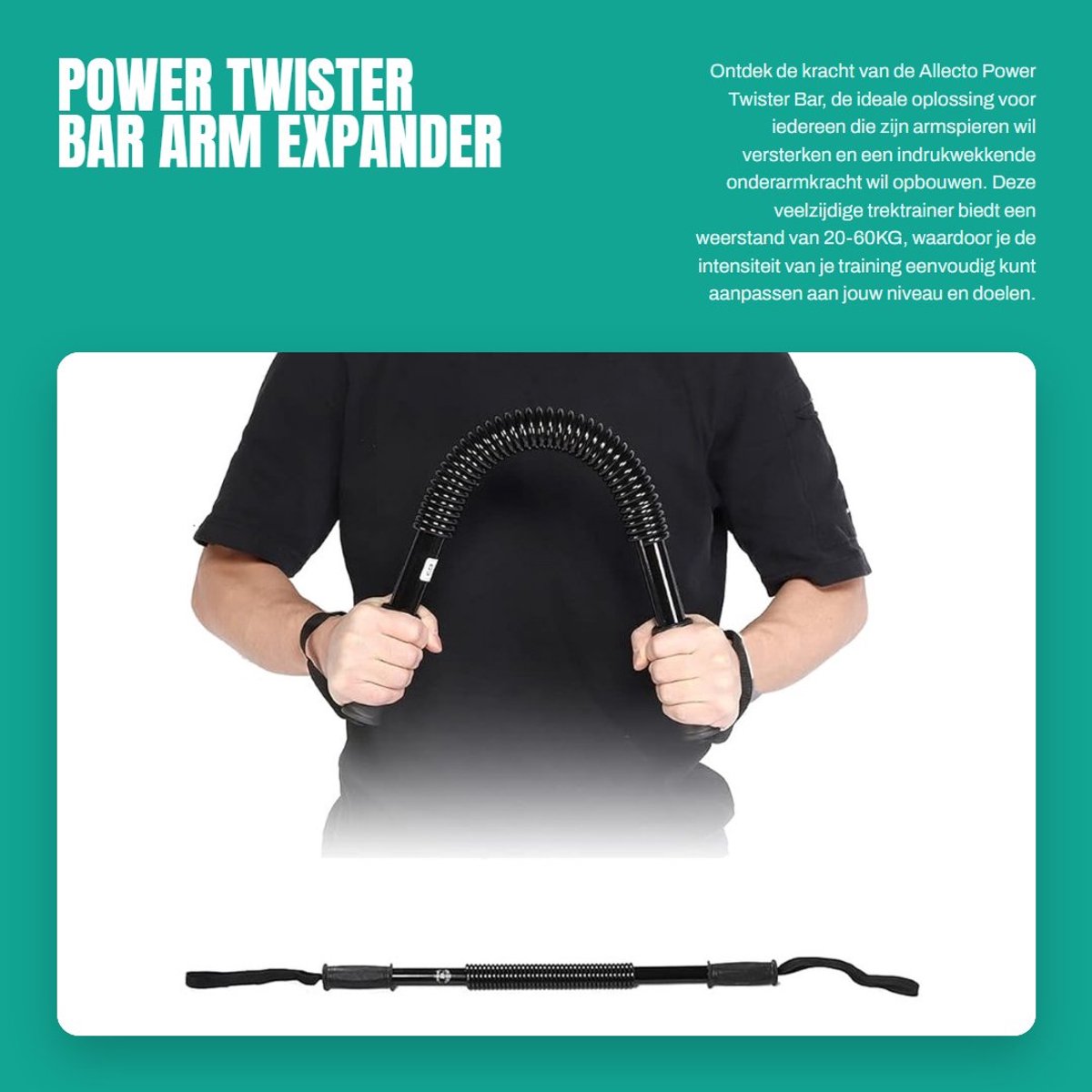 Dailygoods- Power Twister 20-60KG - Arm Expander - Krachttrainer - Schouder/Arm Trainer - Onderarmkracht Trainer - Sterke Rebound Spring