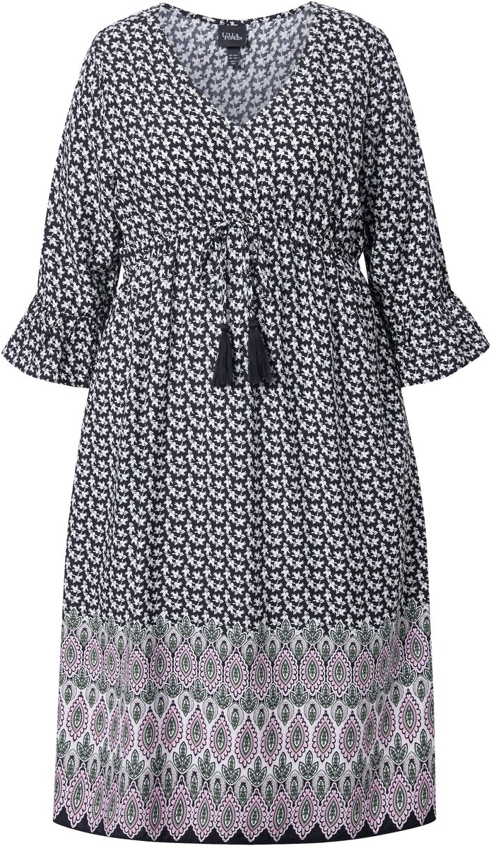 Ulla Popken - Dames - Maxi jurken - Zwart - Maat 62+