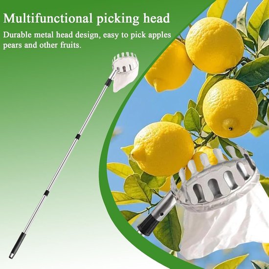 Fruit Plukstok - Telescopische Mand - Fruit Oogsten - Verstelbare Lengte - Tot 4 Meter - Niet gespecificeerd — afbeelding 4