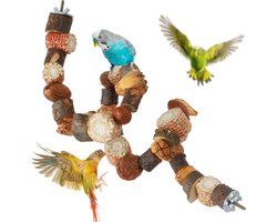 Vogel Speelgoed - Hangend - Vogelkauwspeelgoed - Vogelzitstokken - Vogelkooiversieringen - Langstaartpapegaaien - Vogelkooiaccessoires - Papegaai speelgoed - Kanaries - Papegaaien - Valkparkieten - Agapornissen - Langstaartpapegaaien - 80 cm
