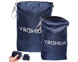 Reiswaszakken 2Pcs 45 x 60cm en 35 x 55cm, Waterdichte en Vouwbare Waszakken voor Vakantie en Kamperen, Ideaal voor Nat en Droog Wasgoed