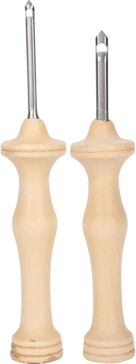 Borduurpennen Set van 2, Draagbare Ponsnaald met Handvat, Weefgereedschap voor DIY Handwerk, Naaien en Applique, Perfect voor Beginners en Professionals, 2 Formaten Naald