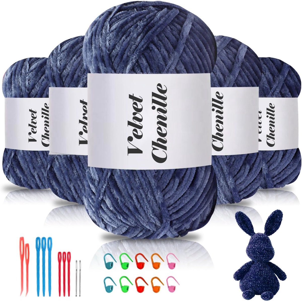 Fluwelen babywol, fluweel chenillegaren met haakgereedschap, knuffelzacht fluweel chenillegaren, wollig, zachte pluche wol, haakgaren, wol voor breien en haken