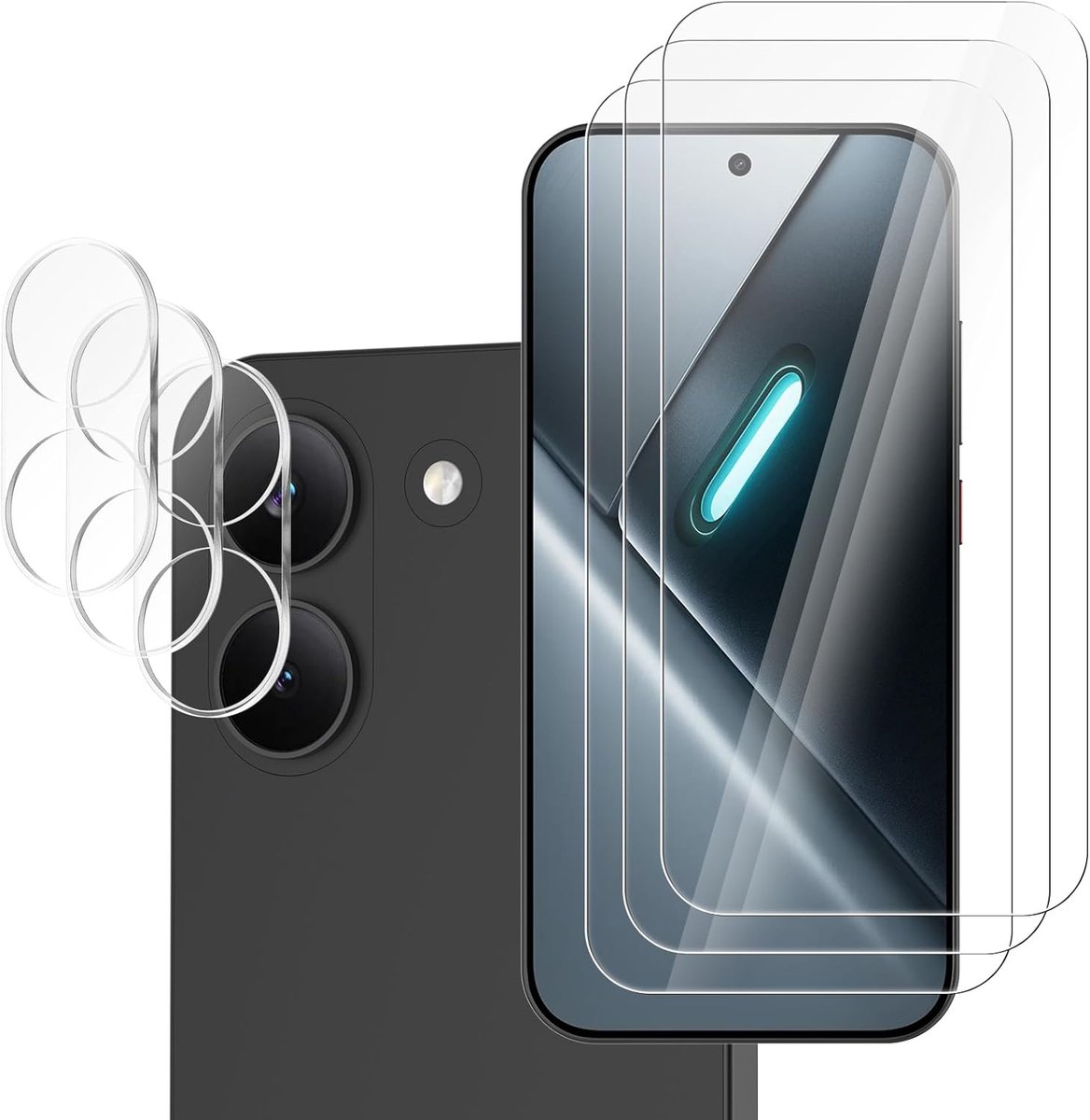 3 stuks displaybeschermfolies compatibel met Xiaomi Redmi 15 4G/5G/Poco M7, gehard veiligheidsglas, 9H hardheid, HD displaybeschermfolie, luchtbelvrij, anti-kras gehard glasfolie