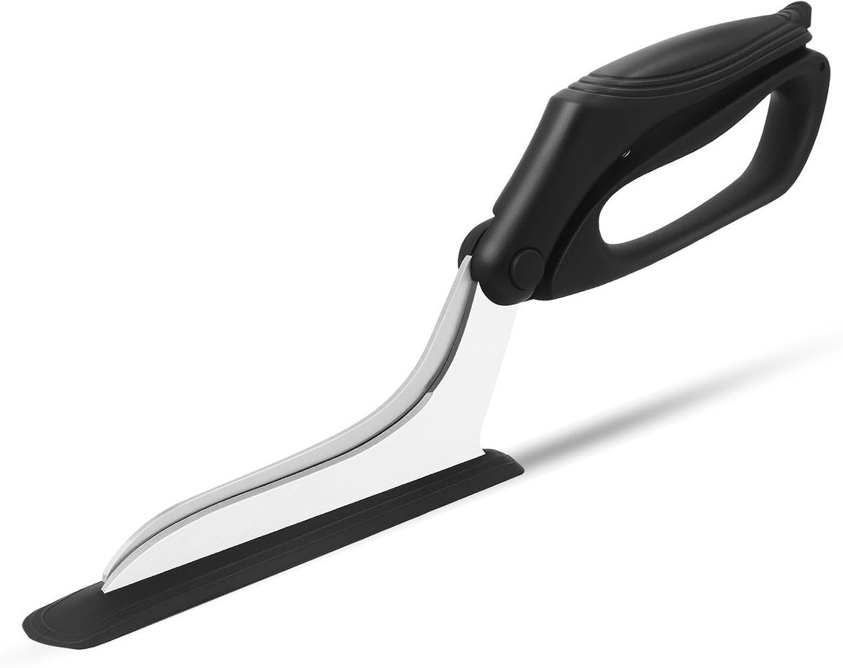 Pizzascharen, pizzasnijschaar met stevige basis en comfortabele grip, roestvrijstalen messen van levensmiddelenkwaliteit, scherpe snijmessen, zwart