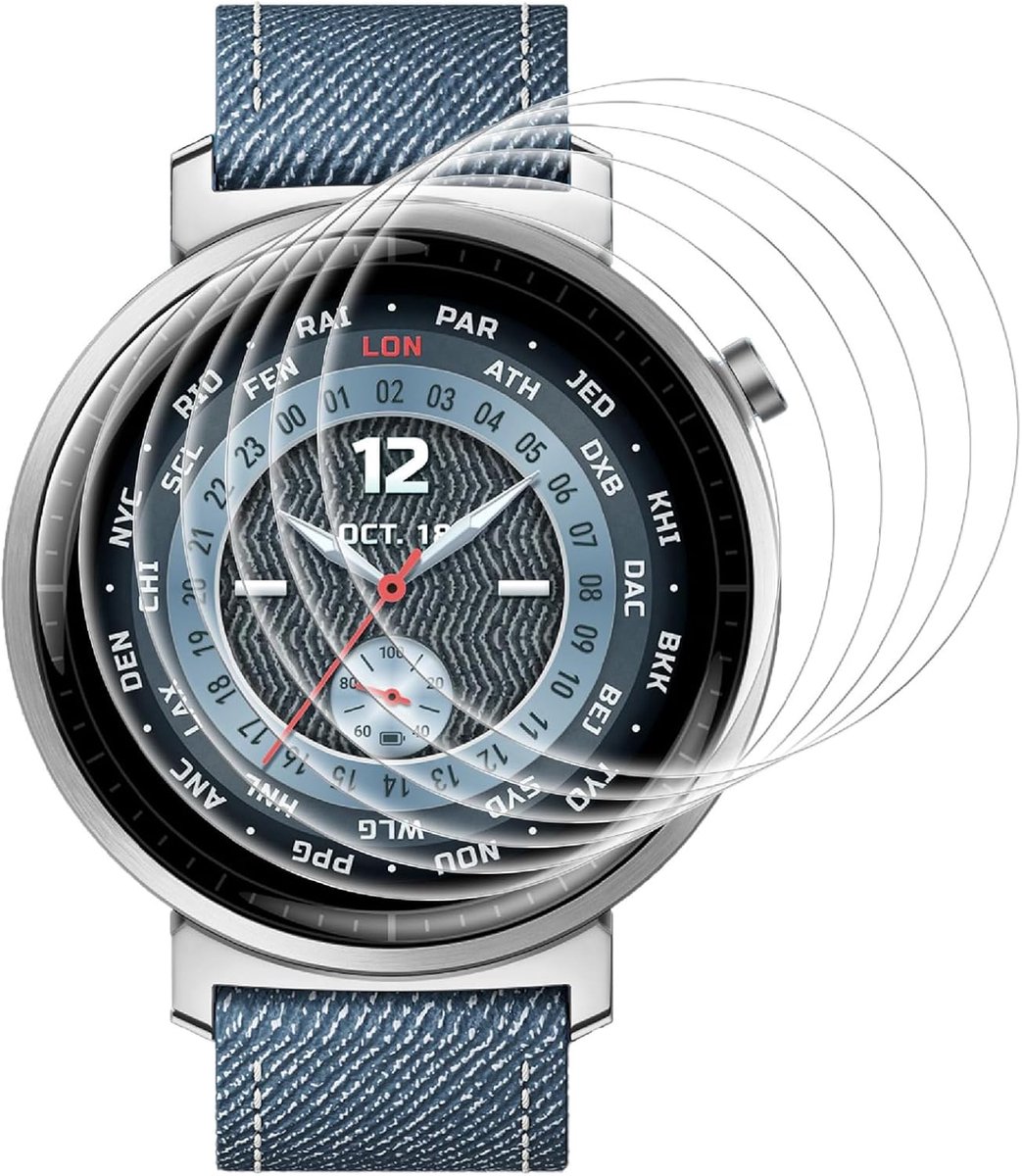 Screenprotector voor HONOR Watch Fit Denim Blauw, [6 stuks] Flexibele TPU Screen Protective Film, [Anti-Bubble] [Slijtvast] - Transparant