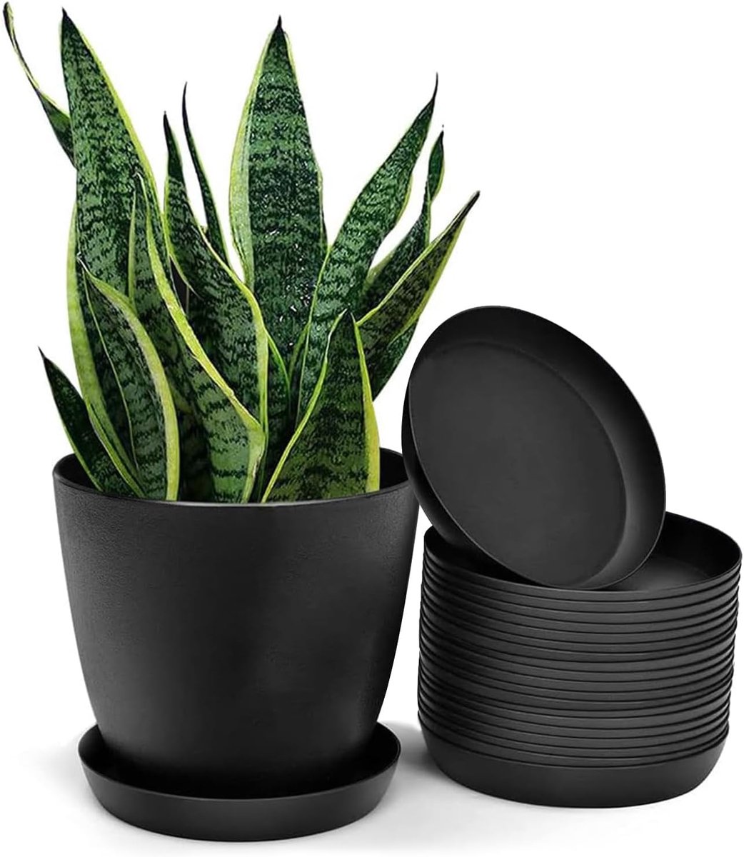 onderzetters, 20 stuks, plantenonderzetters, rond, voor bloemen en planten, plastic onderzetters voor tuin, binnen en buiten, 12,3 cm