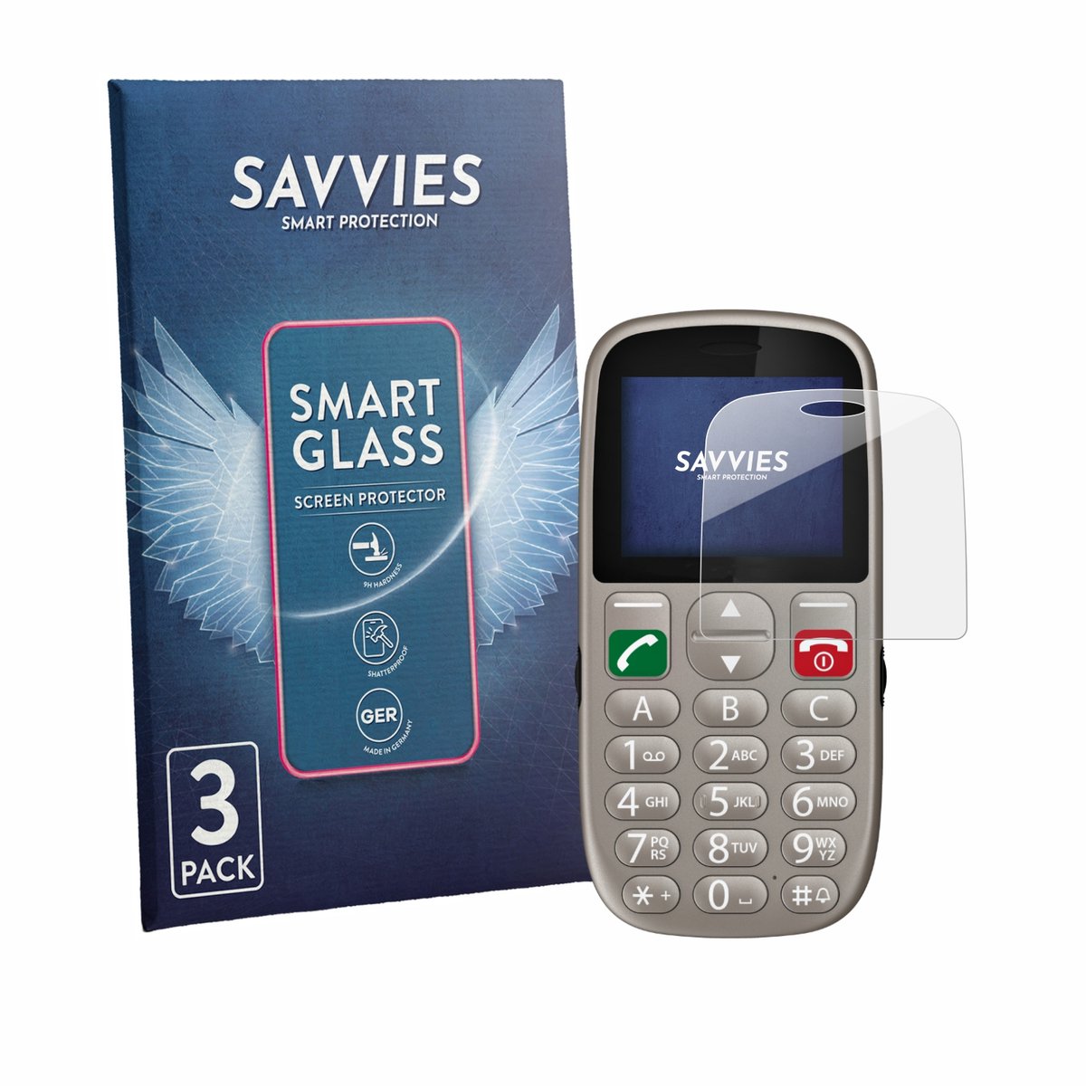 3 Stuks Savvies Screenprotector - geschikt voor Gigaset GL395 - beschermfolie glas transparant