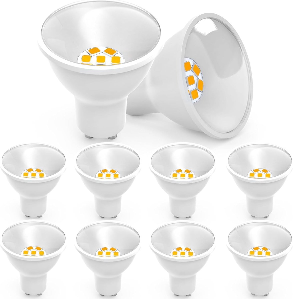 GU10 LED Spotlights Warm White 5W, Vervangt 70W Halogeen, 120° Stralingshoek, 800 Lm, Set van 10 Stuks, Energiezuinige Verlichting, Duurzame LED Lampen, Niet Dimbaar