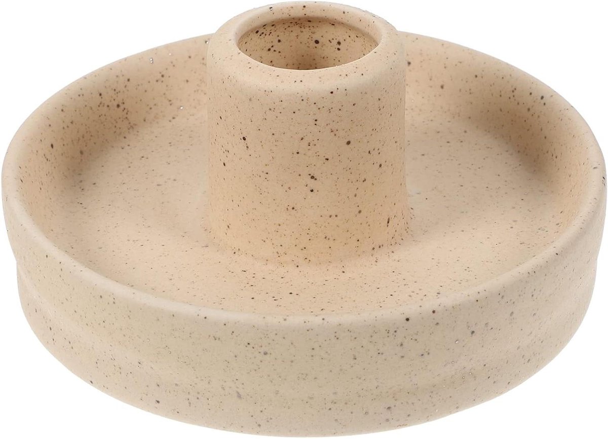 Keramische Kandelaar - Kaarsenhouder Decoratief - Sfeerverhogend Huis - Scandinavische Stijl - 105 x 105 x 46 cm - Beige